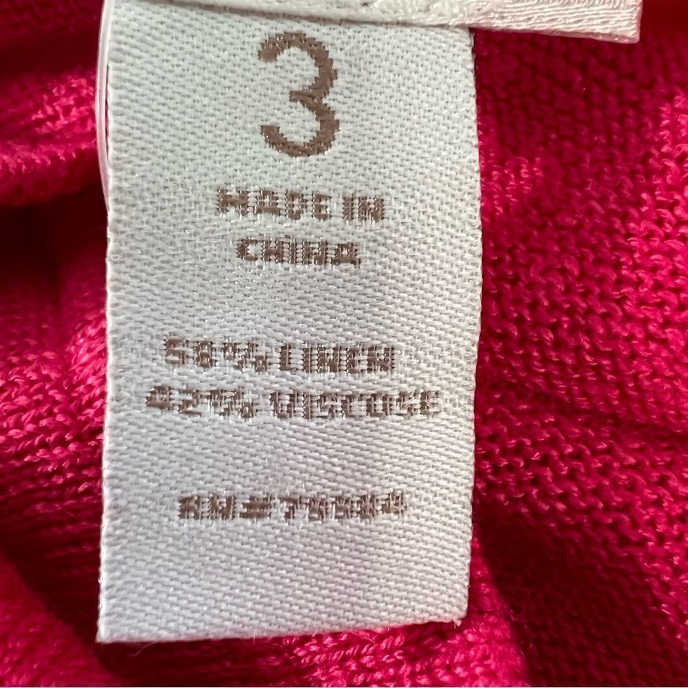 NWT Chico's Estella Henley Linen Embellished Pullover Hot Pink Sweater- … - Picture 12 of 12